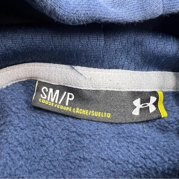 Under Armour Graphic Hoodie Men’s S Blue Pullover‎ Sweatshirt Loose Fit - Picture 4 of 5